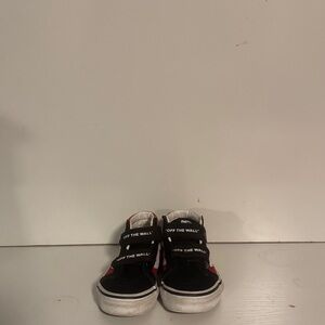 Vans Kids Black and Red Sneakers with Velcro